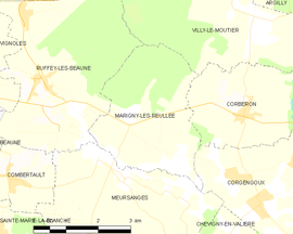 Mapa obce Marigny-lès-Reullée