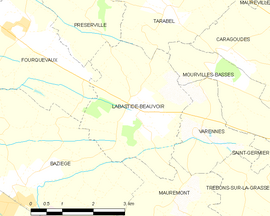 Mapa obce Labastide-Beauvoir