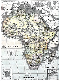 Ancienne carte du continent africain, publiée dans l’Encyclopædia Britannica dans les années 1890. (définition réelle 1 563 × 2 090*)