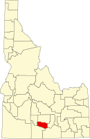 Placering i delstaten Idaho