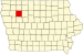 Map of Iowa highlighting Buena Vista County