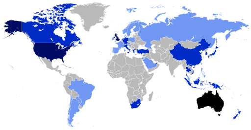Map of the Australian diaspora
