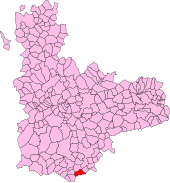 Estensión del términu municipal na provincia de Valladolid.