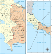 Tracé de la frontière entre le Costa Rica et le Panama.