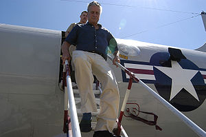 Michael Douglas after his visit aboard a P-3C ...