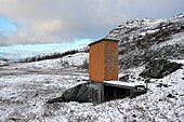 Outhouse in the mountains in northern Norway Outhouse in narvik.jpg
