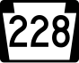 PA Route 228 marker