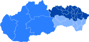 Poloha eparchie Gréckokatolícke arcibiskupstvo Prešov na Slovensku (klikacia mapa)