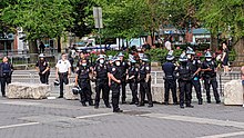 Police officers in riot gear in Union Square, Manhattan, on June 3 Ready for a Riot (49969073652).jpg
