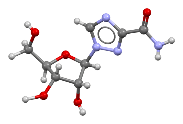 Ball-and-stick model of ribavirin