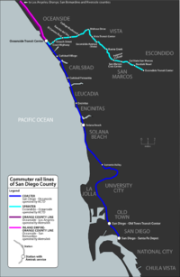 Пригородные поезда Сан-Диего map.png