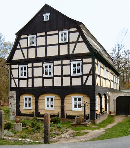 An Umgebindehaus converted from a former mill in Schirgiswalde