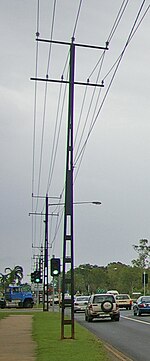 Steel utility pole in Darwin, Australia Steel Utility pole.jpg