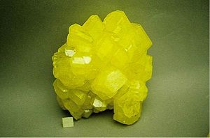 A sulfur crystal.