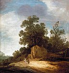 Пасторальный пейзаж с Тобиасом и ангелом. 1654. Частное собрание