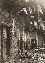 Old synagogue in Aachen [de] after Kristallnacht View of the old synagogue in Aachen after its destruction during Kristallnacht 01.jpg