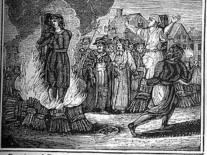 Burning at the stake. An illustration from an ...