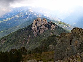 Vue du mont Tretorre depuis le Monte Cervellu.