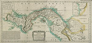 Mapa de Panamá del año 1785.