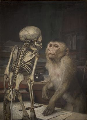 Affe vor Skelett (Gabriel von Max)
