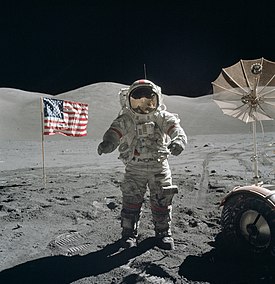 Eugene Cernan on the moon