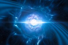 Artist's impression of merging neutron stars, a source of gravitational waves Artist's impression of merging neutron stars.jpg