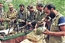 Azerbaijani soldiers during the war, 1992 Azerbaijani soldiers during Nagorno Karabagh war.jpg