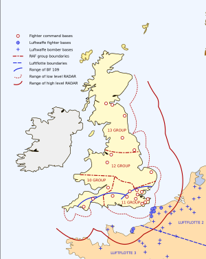 Battle of Britain boundaries, bases and RADAR ...