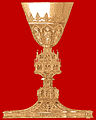 Zlat kelih, ki ga je uporabljal Pedro Luna, izpostavljen v tortoški stolnici