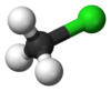 Ball and stick model of chloromethane