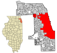Chicago Illinoisin kartalla