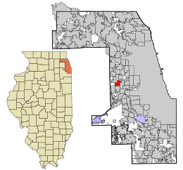 Cook County Illinois incorporated and unincorporated areas La Grange Park highlighted.svg