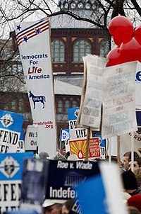 DFLA banner at the 2006 March for Life, courte...