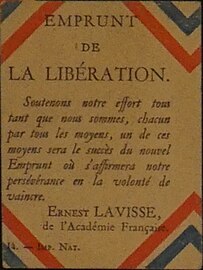 Citation d'Ernest Lavisse pour l'emprunt de 1918.