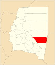 Location of General Taboada Department within Santiago del Estero Province