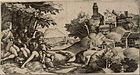 Концерт у ручья. 1516 – 1517. Гравюра резцом на меди. Фигуры: Доменико Кампаньола