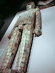 A Han Dynasty jade burial suit laced with gold thread at the National Museum of China