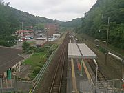 Platform from the footbridge（facing Kagoshima）