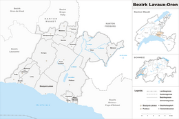 Lavaux-Oron (distret) - Localizazion