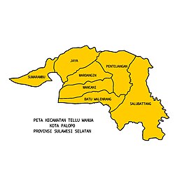 Peta kelurahan Salubattang ring kecamatan Tellu Wanua