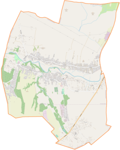 Mapa konturowa gminy Krościenko Wyżne, na dole znajduje się punkt z opisem „Pustyny”