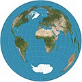 Image 4 Lambert azimuthal equal-area projection Map: Strebe, using Geocart The Lambert azimuthal equal-area projection is a projection used for mapping a sphere to a disk. It accurately represents area in all regions of the sphere, but it does not accurately represent angles. It is used in scientific disciplines such as geology for plotting the orientations of lines in three-dimensional space, and by the National Atlas of the US in its online map-making application. More selected pictures