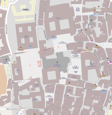 Mapa de localização/Santiago de Compostela (zona da catedral)