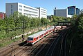 Südkopf des Bahnhofs Ludwigsburg mit den Verwaltungsbauten der W&W im Hintergrund