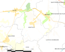 Mapa obce Montvicq