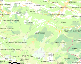 Mapa obce Montferrier