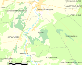 Mapa obce Buncey