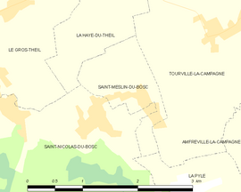 Mapa obce Saint-Meslin-du-Bosc