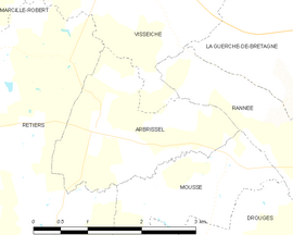 Mapa obce Arbrissel