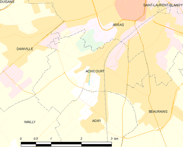 Poziția localității Achicourt